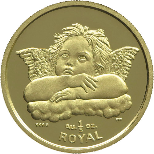 Gibraltar, 1/5 Royal 2003, Cherub with crossed arms (1/5 Oz)