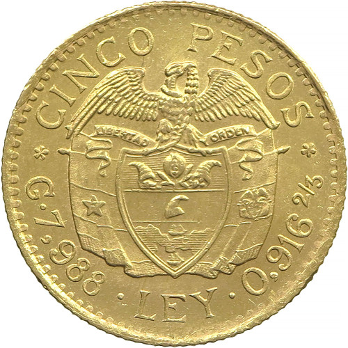 Colombia, 5 Pesos 1925