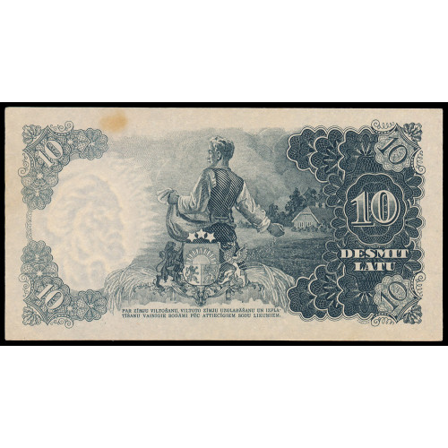 Latvia, 10 Latu 1937, F 056856