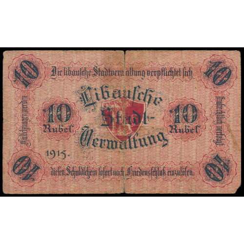 Libau, 10 Rubel 1915, 08893