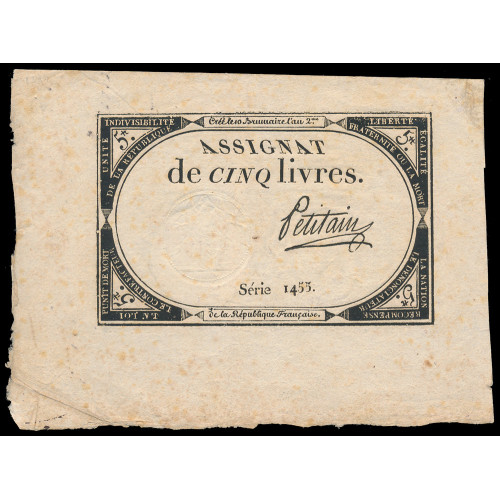 France, 5 Livres 1793, Serie 1455