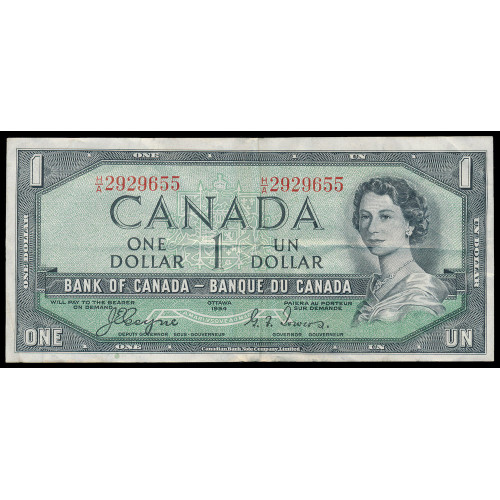 Canada, 1 Dollar 1954, H/A 2929655 (Devil's face)