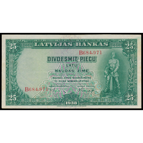 Latvia, 25 Latu 1938, B 684971