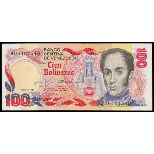 Venezuela, 100 Bolivares 1980, Commemorative