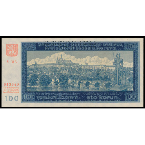 Bohemia & Moravia, 100 Korun 1940, 613646, Specimen