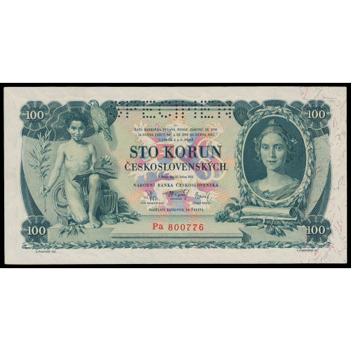 Czechoslovakia, 100 Korun 1931, Pa 800776, Specimen