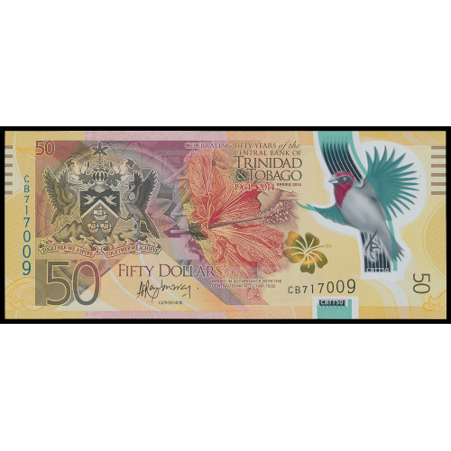 Trinidad & Tobago, 50 Dollars 2014, Commemorative (Polymer)