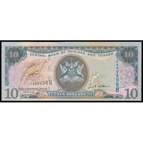 Trinidad & Tobago, 10 Dollars 2006 (signature: Ewart S. Williams)