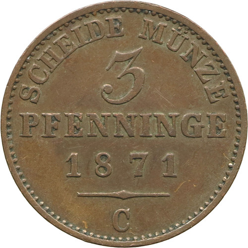 Germany (Prussia), 3 Pfennig 1871 C