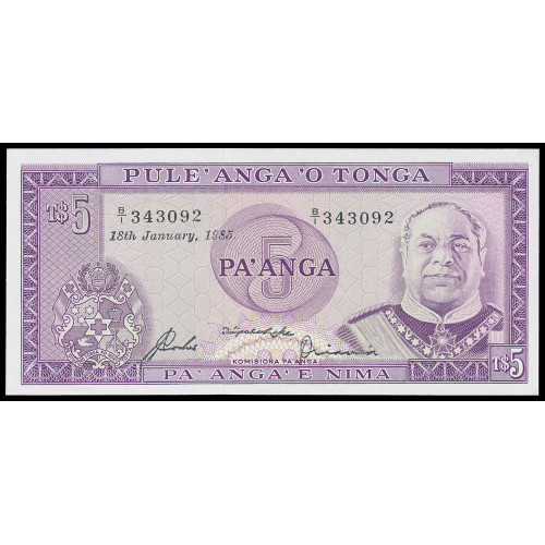 Tonga, 5 Paanga 1985