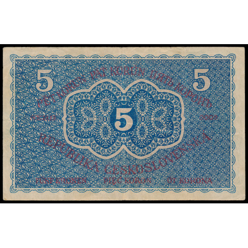 Czechoslovakia, 5 Korun 1919, Serie 0009