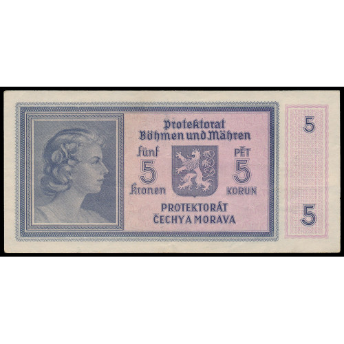 Bohemia & Moravia, 5 Korun 1940, Serie P042