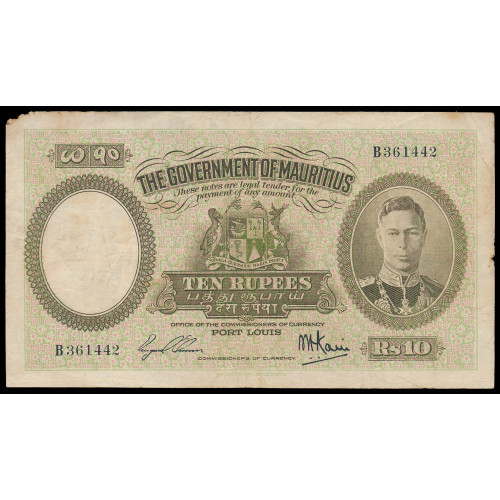 Mauritius, 10 Rupees 1937, B 361442