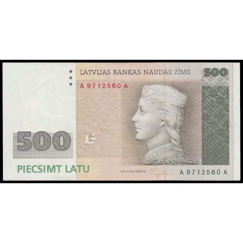 Latvia, 500 Latu 1992, A 9712560 A