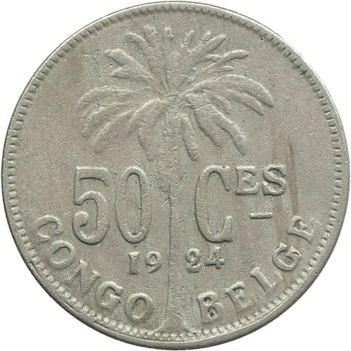 Belgian Congo, 50 Centimes 1924