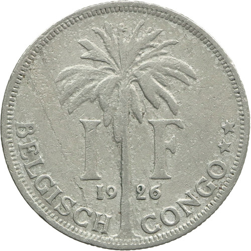 Belgian Congo, 1 Franc 1926