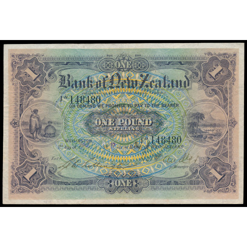 New Zealand - Bank of New Zealand, 1 Pound 1917, 148480