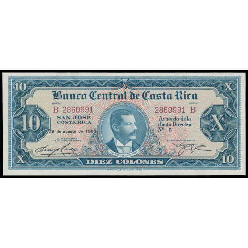 Costa Rica, 10 Colones 1966, 2860991