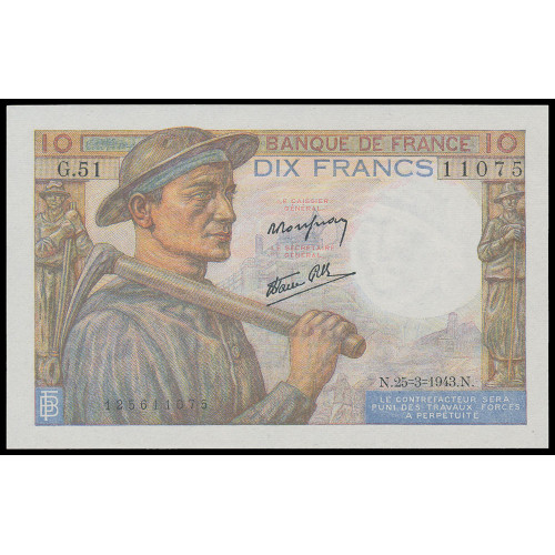 France, 10 Francs 1943