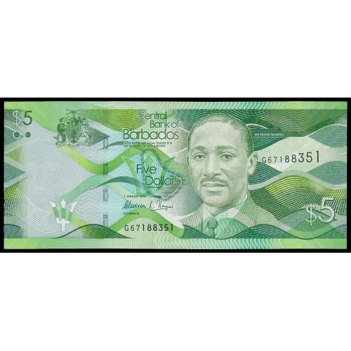 Barbados, 5 Dollars 2018