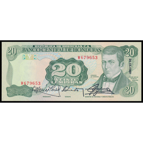 Honduras, 20 Lempiras 1987