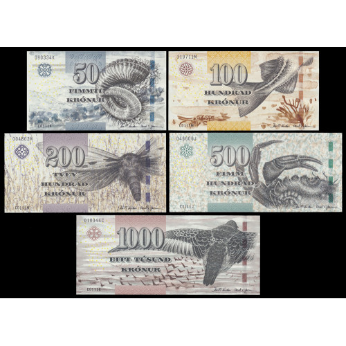 Faeroe Islands, 50-1000 Kronur 2011 (5 notes)