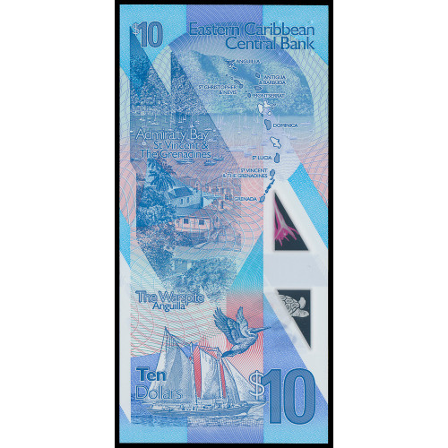 East Caribbean States, 10 Dollars 2019 (Polymer)