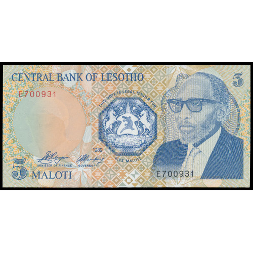 Lesotho, 5 Maloti 1989