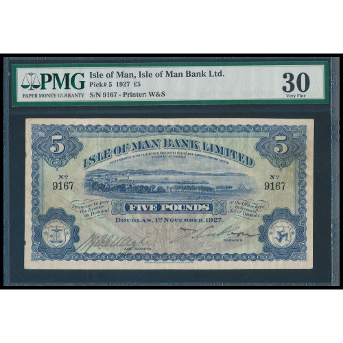 Isle of Man, 5 Pounds 1927, 9167