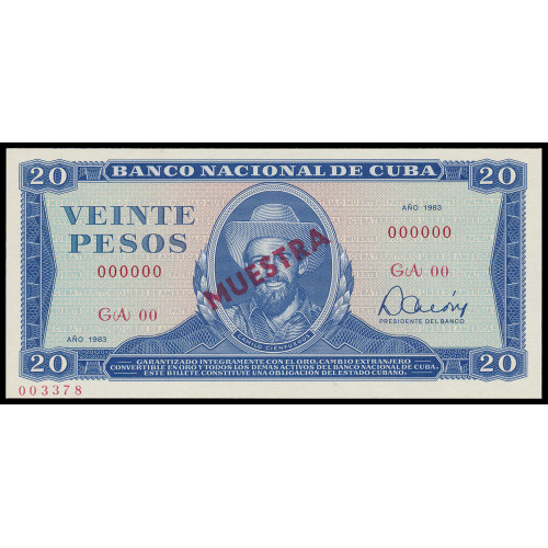 Cuba, 20 Pesos 1983, Specimen