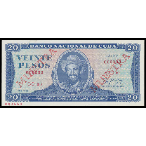 Cuba, 20 Pesos 1988, Specimen