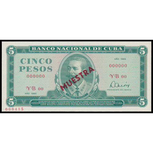 Cuba, 5 Pesos 1985, Specimen