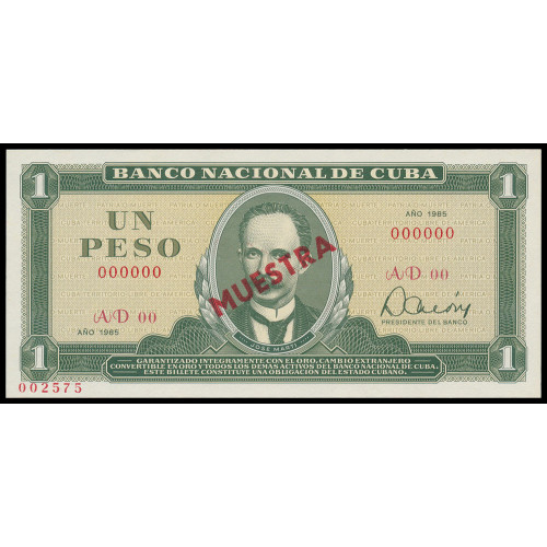 Cuba, 1 Peso 1985, Specimen