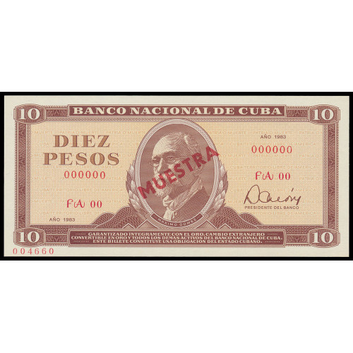 Cuba, 10 Pesos 1983, Specimen